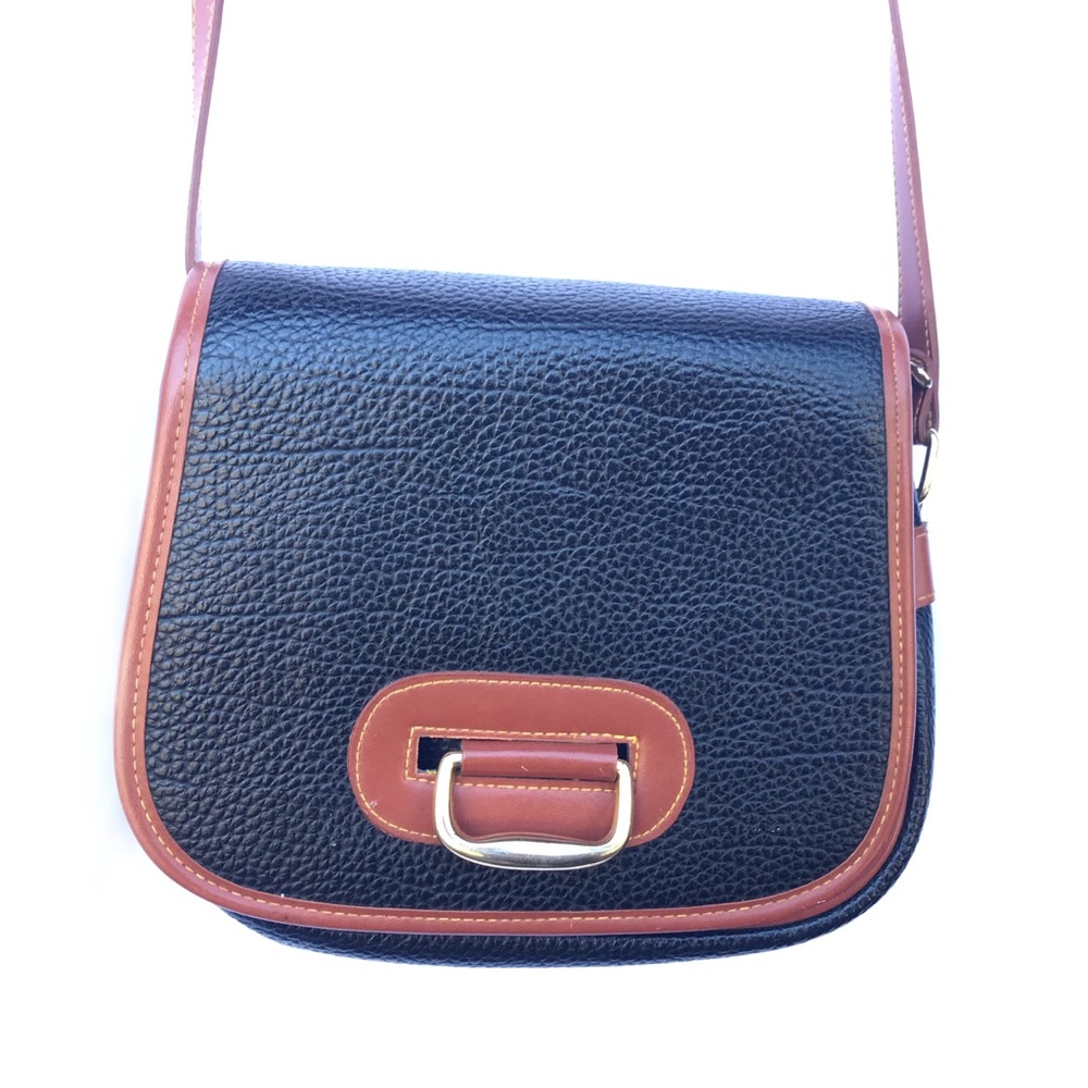 Cross Body Structured Purse Brown Black